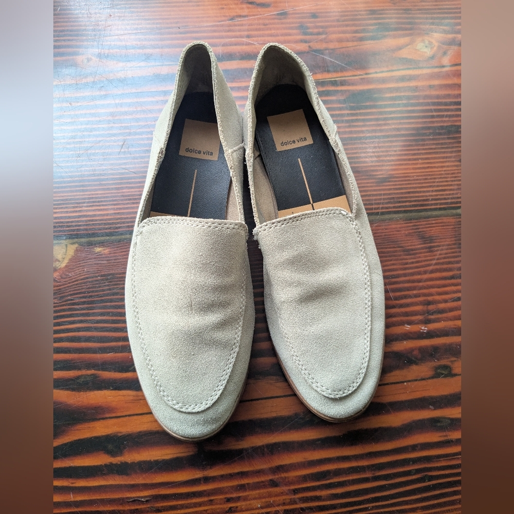 Dolce Vita Suede Loafers in Taupe